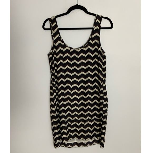 Rag & Bone Allie Chevron Brown & Black Silk Shift Dress With Pockets - Picture 5 of 8